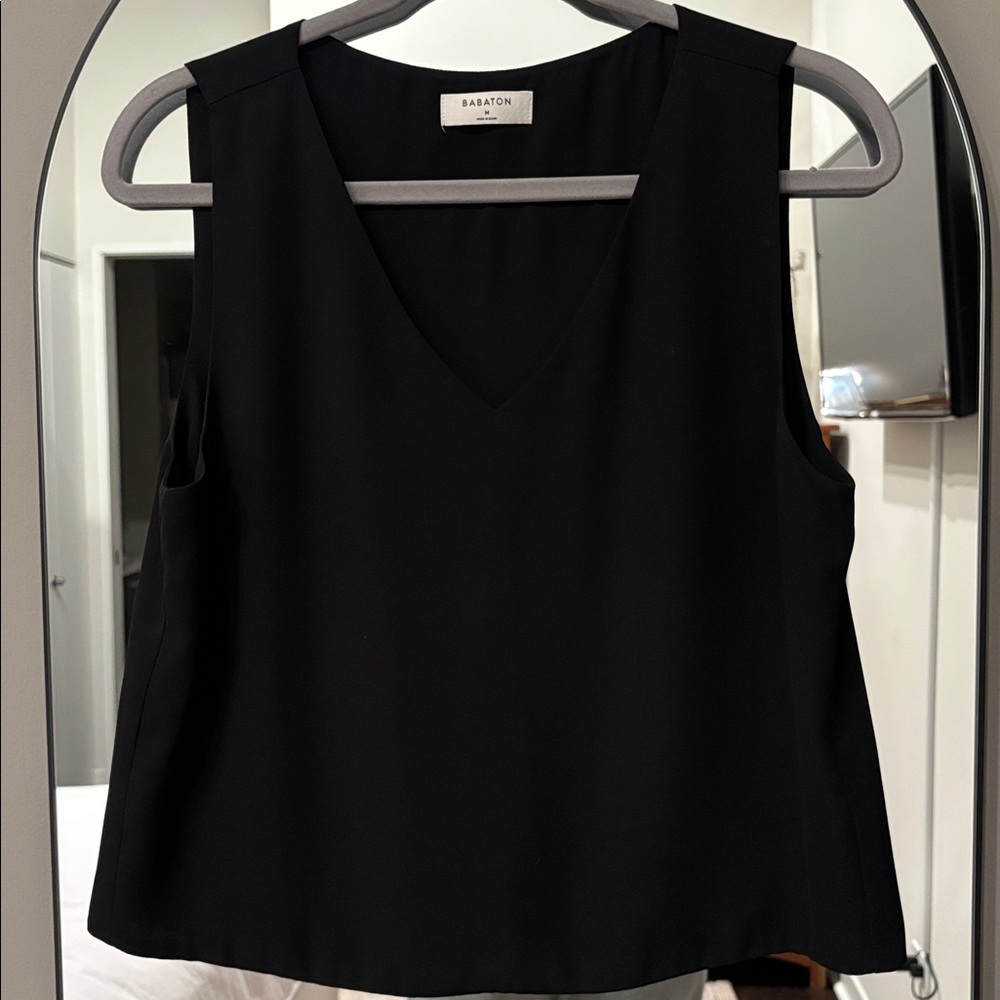 Babaton/Aritzia black v neck sleeveless top. Size M